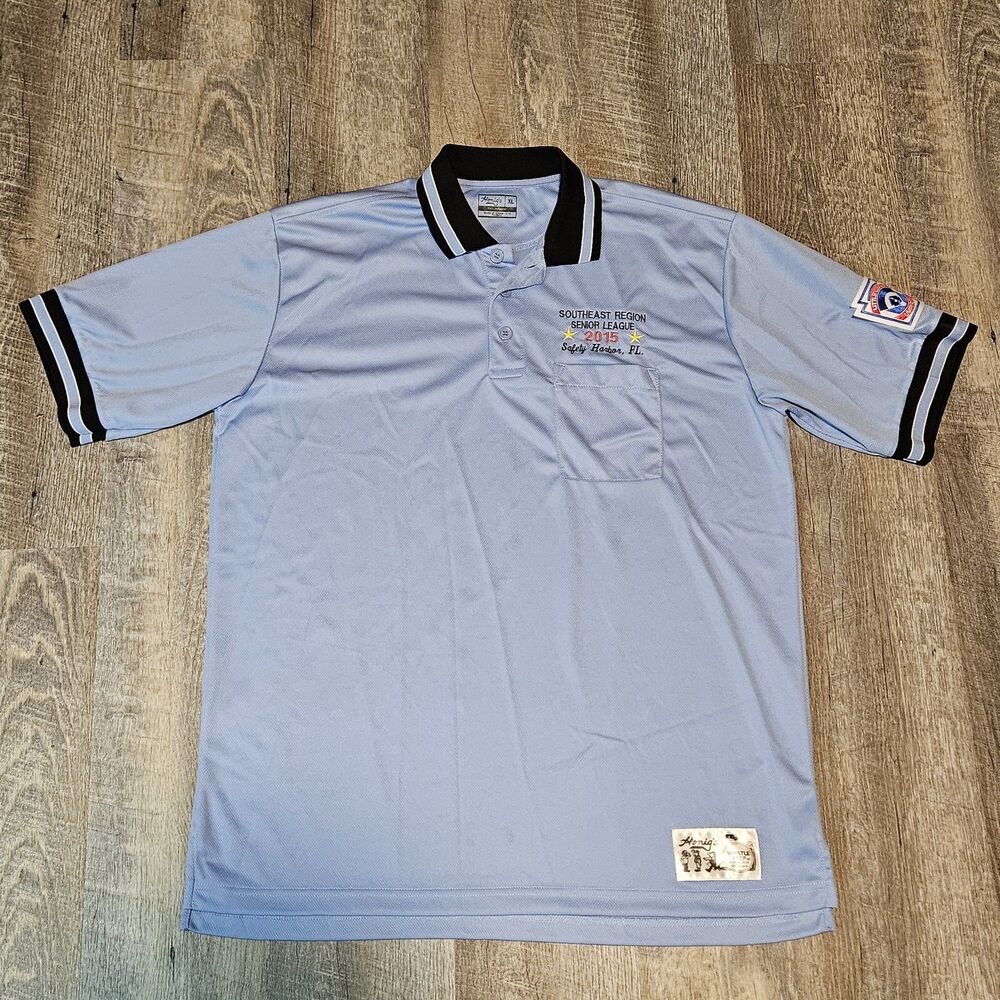 Honig's Light Blue South East Senior League 2015 Umpire Shirt Short Sleeve SZ XL